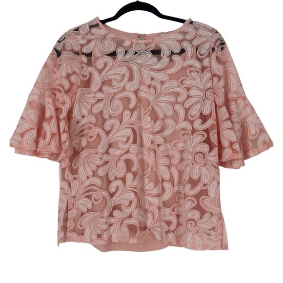 NY Collection Tops - NWT NY Collection Burnout Bell Sleeve Peach Size Petite Medium